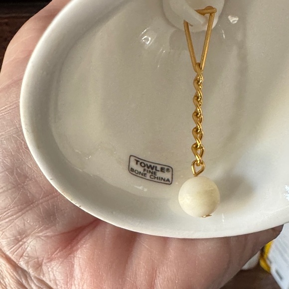 Vintage /antique Floral Hand Bell with Gold Accents - Picture 3 of 3